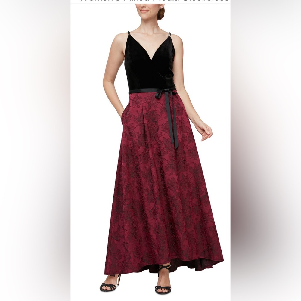 NWOT Alex and Eve GORGEOUS mixed media dress. SIZE 12.
